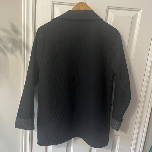 Vintage Penman's Quilted Black Grey Fleece Reversible Chore Jacket Women's Small - Picture 9 of 11